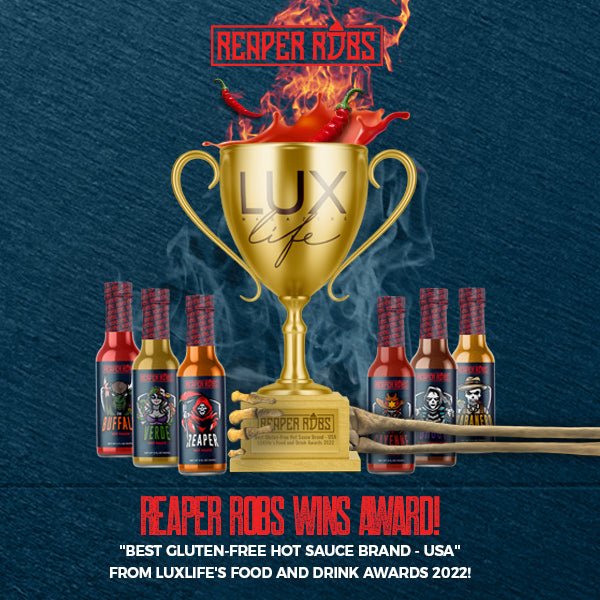 Reaper Robs wins Best Gluten-Free Hot Sauce Brand - USA Award - Reaper Robs